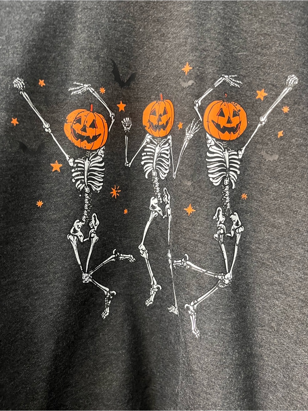 Dancing Pumpkin Skeletons Halloween Sweatshirt - Picture 2 of 4